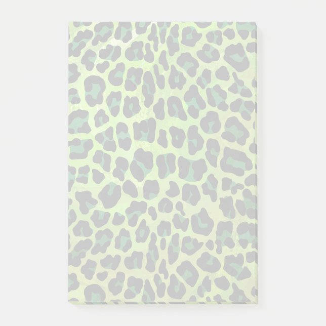 Leopard Black and Green Print Post-it Notes (Front)