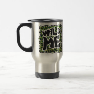 Leopard Black and Green Print Travel Mug