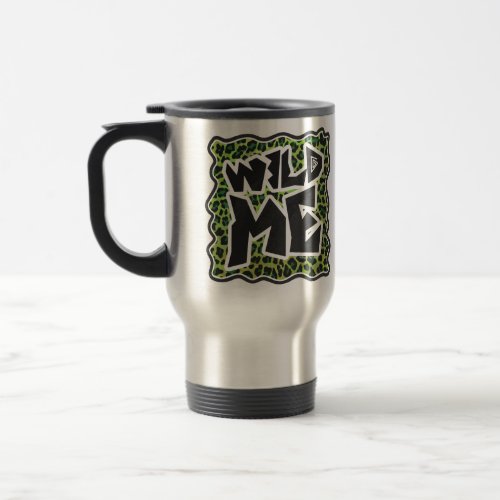 Leopard Black and Green Print Travel Mug