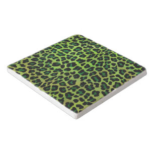 Leopard Black and Green Print Trivet