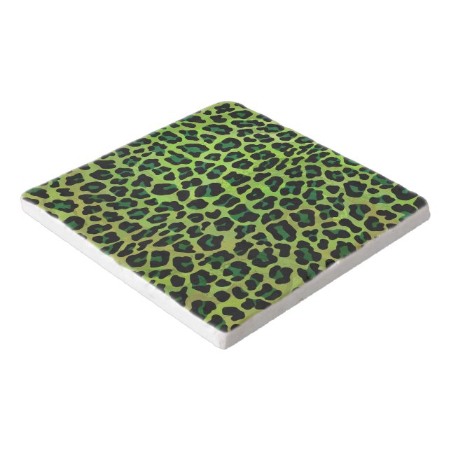 Leopard Black and Green Print Trivet (Corner)