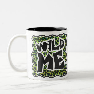 Leopard Black and Green Print Two-Tone Coffee Mug