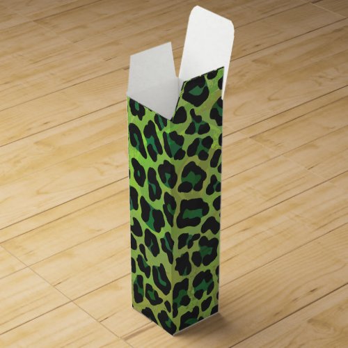 Leopard Black and Green Print Wine Box