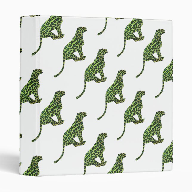 Leopard Black and Green Silhouette Binder (Front/Spine)