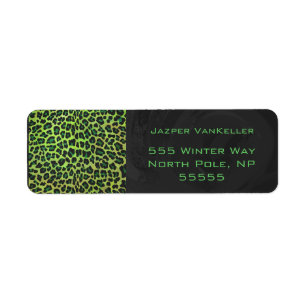 Leopard Black and Green with Monogram Label
