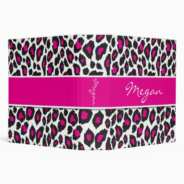 Leopard Black and Hot Pink Binder 2 inch (Background)