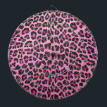Leopard Black and Hot Pink Print Dartboard<br><div class="desc">Sassy Hot Pink and Black Leopard Spotted Pattern created by Imagine That! Design on electronics, accessories, and fashionable gifts with our unique touch of texture and pizzazz is sure to satisfy the needs of leopard print lovers and jungle animal print lovers of all ages. Great for girly girls who love...</div>