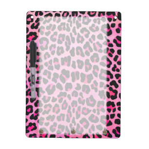 Leopard Black and Hot Pink Print Dry Erase Board