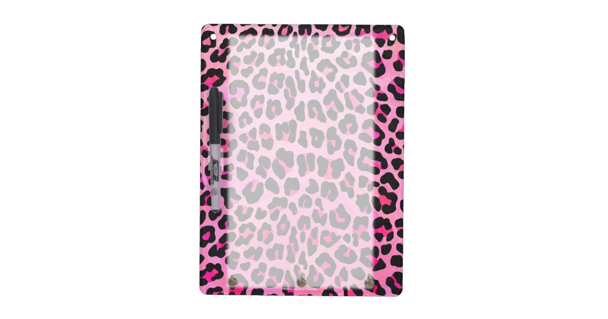 Leopard Black and Hot Pink Print Dry Erase Board | Zazzle