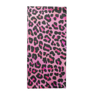 Leopard Black and Hot Pink Print Napkin