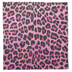 Leopard Black and Hot Pink Print Napkin