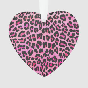 Leopard Black and Hot Pink Print Ornament