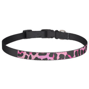 Leopard Black and Hot Pink Print Pet Collar