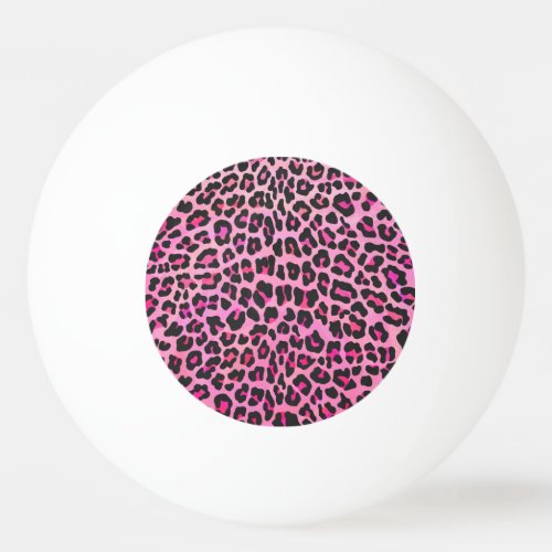 Leopard Black and Hot Pink Print Ping Pong Ball