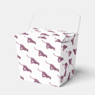 Leopard Black and Hot Pink Print Siloette Favor Boxes
