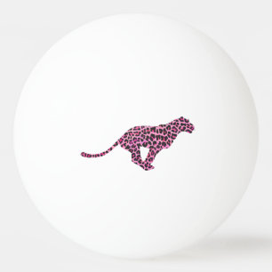 Leopard Black and Hot Pink Print Siloette Ping-Pong Ball
