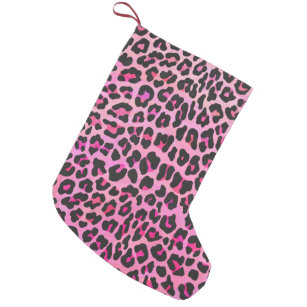 Pink Leopard Cheetah Spots Animal Print Christmas Stocking