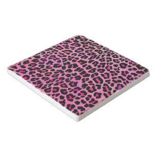 Leopard Black and Hot Pink Print Trivet