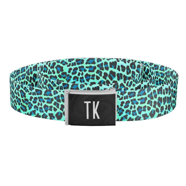 Leopard Black and Teal Print Belt (Coil)
