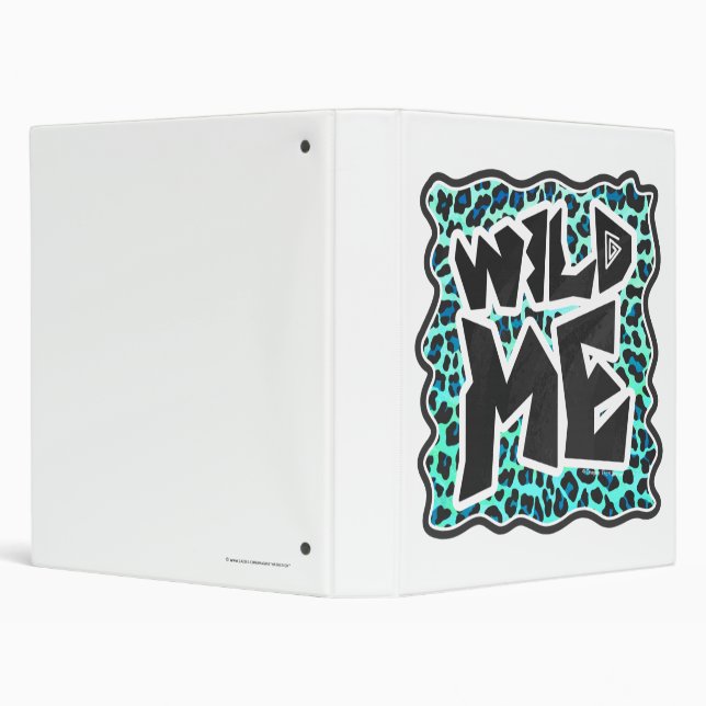 Leopard Black and Teal Print Binder (Background)
