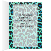 Leopard Black and Teal Print Cards (Inside (Right))