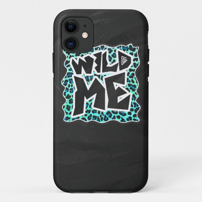 Leopard Black and Teal Print Case-Mate iPhone Case (Back)