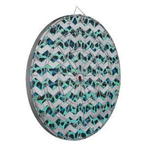 Leopard Black and Teal Print Dart Board