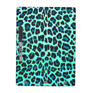 Leopard Black and Teal Print Dry Erase Board