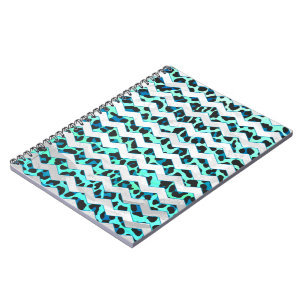 Leopard Black and Teal Print Notebook