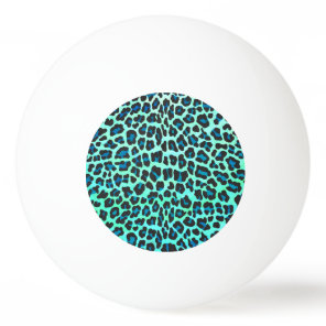 Leopard Black and Teal Print Ping-Pong Ball