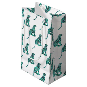 Leopard Black and Teal Print Small Gift Bag