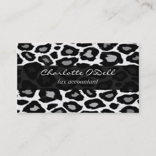 leopard; black business card template