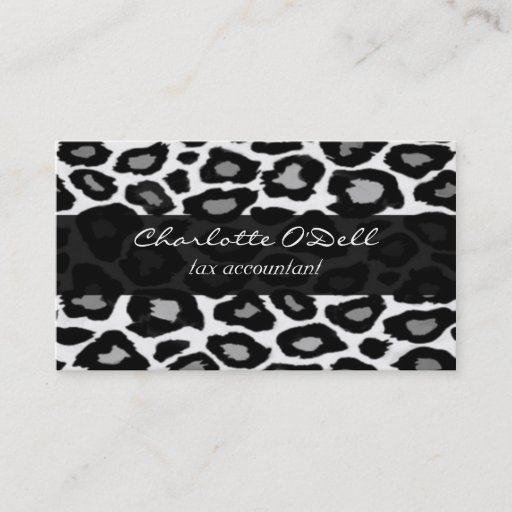 Customizable leopard; black business card template