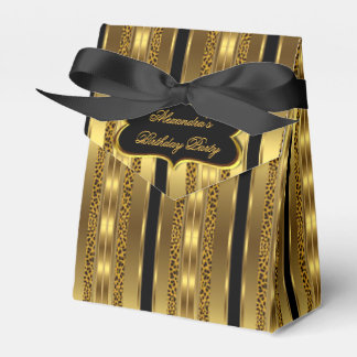 Leopard Black Gold Birthday Party Favor Gift Box 3
