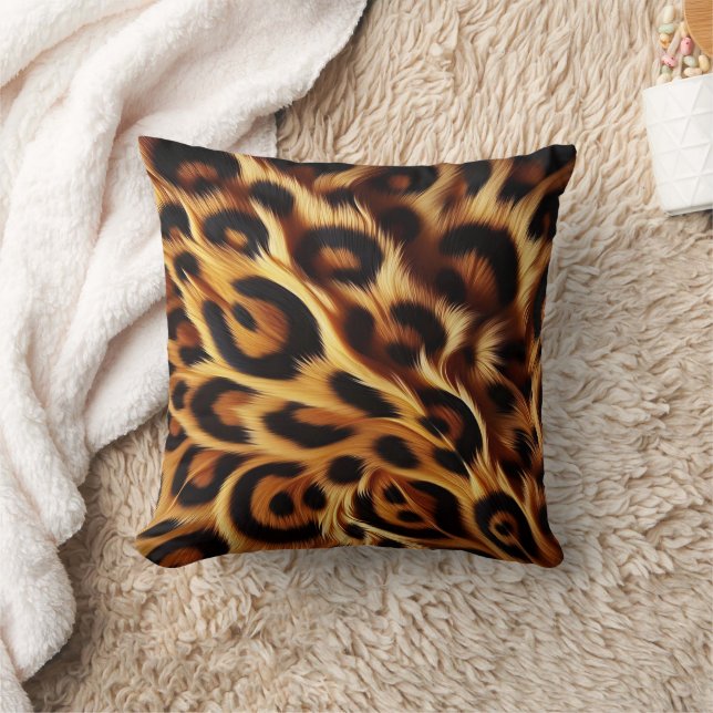 Leopard Bliss: Bold Prints, Cozy Nights Throw Pillow (Blanket)