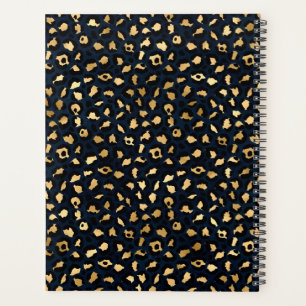 Leopard blue and gold pattern planner