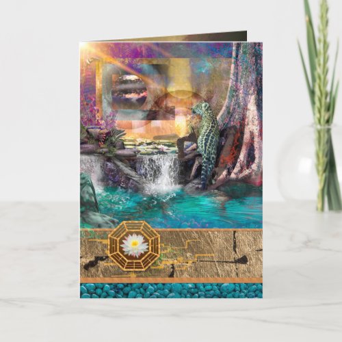 Leopard Blue Lagoon Card