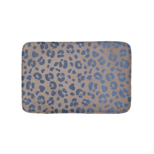 Leopard Blue Pattern Bath Mat