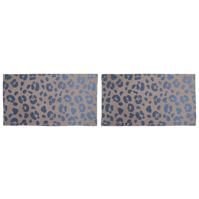 Leopard Blue Pattern Pillow Case (Front-Set)