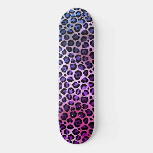 LEOPARD BLUE PURPLE Skateboard Deck