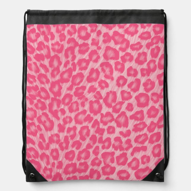 Leopard Blush  Drawstring Bag (Front)