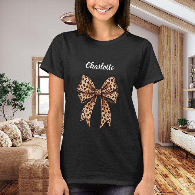 Leopard bow name T-Shirt (Creator Uploaded)