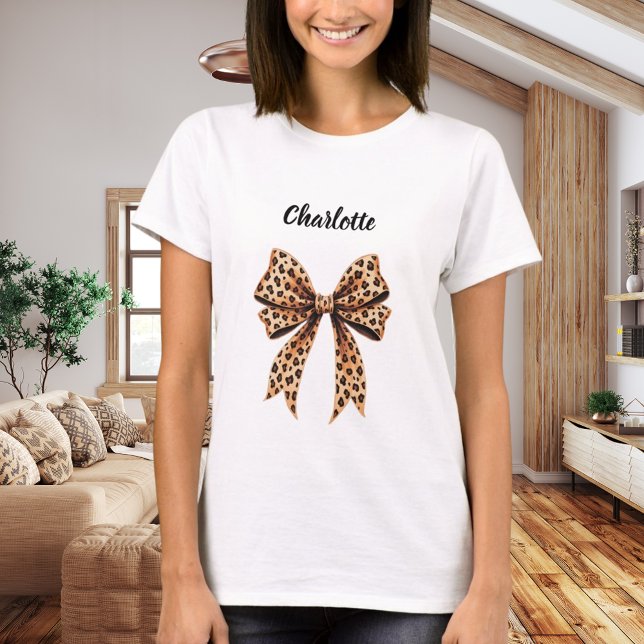Leopard bow name T-Shirt (Creator Uploaded)