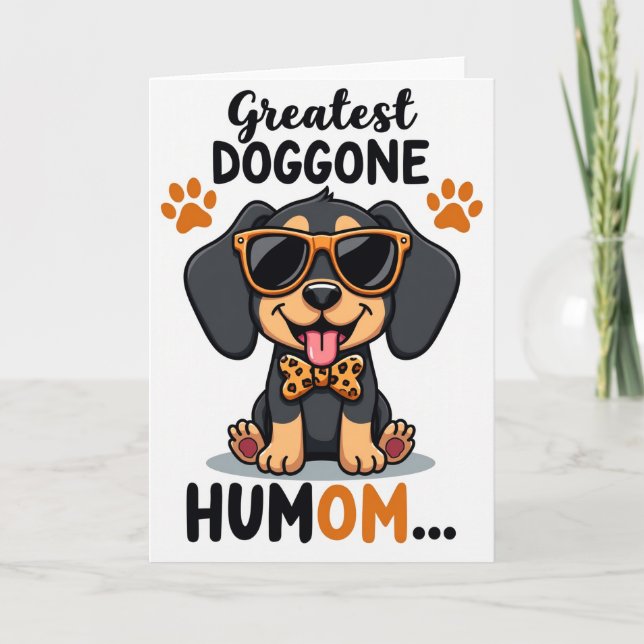 Leopard Bow Wow Greeting Card (Front)