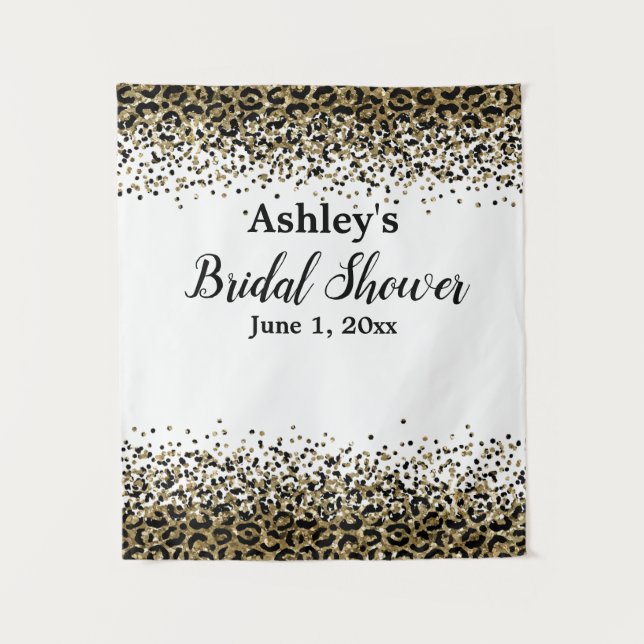 Leopard Bridal Shower Backdrop Photo Booth Prop (Front)
