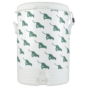 Leopard Brown and Teal Print Cooler