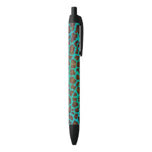 Leopard Brown and Teal Print Pen