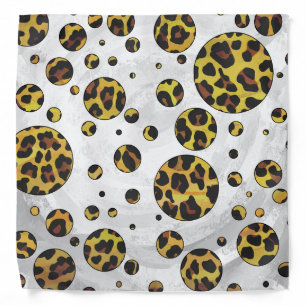 Leopard Brown and Yellow Polka Dot Bandana