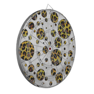 Leopard Brown and Yellow Polka Dot Dartboard
