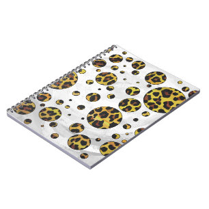 Leopard Brown and Yellow Polka Dot Notebook